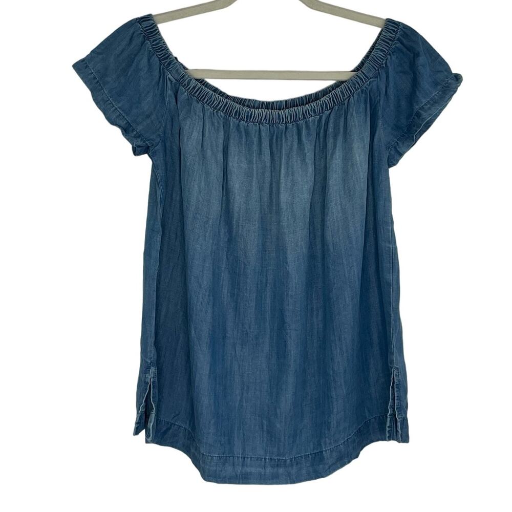 Cloth & Stone chambray off the shoulder blouse Women's Small classic western
